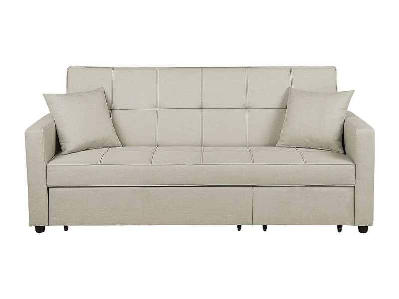Sofá-cama GLOMMA Tecido Creme 3 lugares