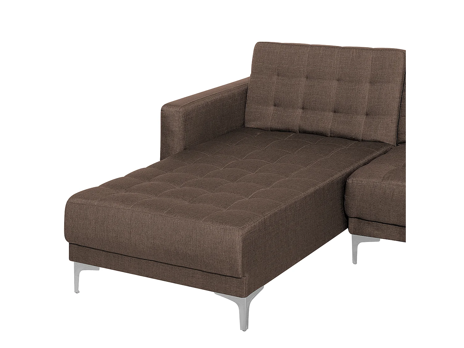 Modulaire U-vormige slaapbank ABERDEEN Stof Donkerbruin 5-zitter