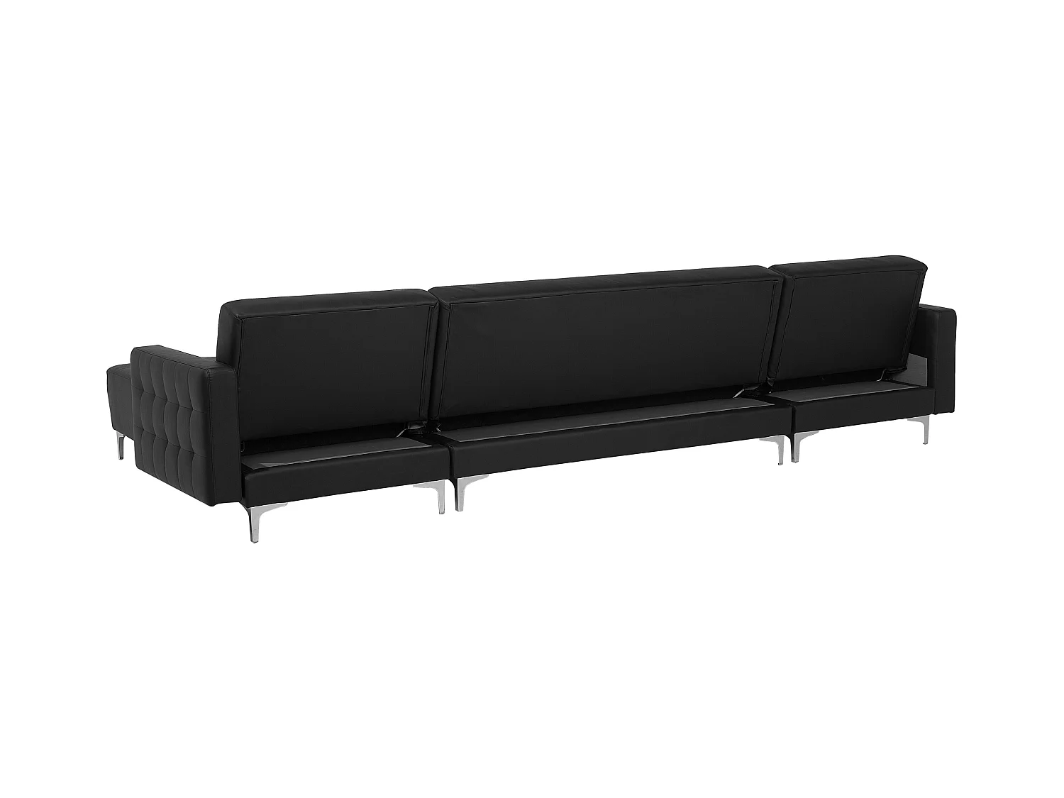 Modulaire U-vormige slaapbank ABERDEEN Kunstleer Zwart 5-zitter