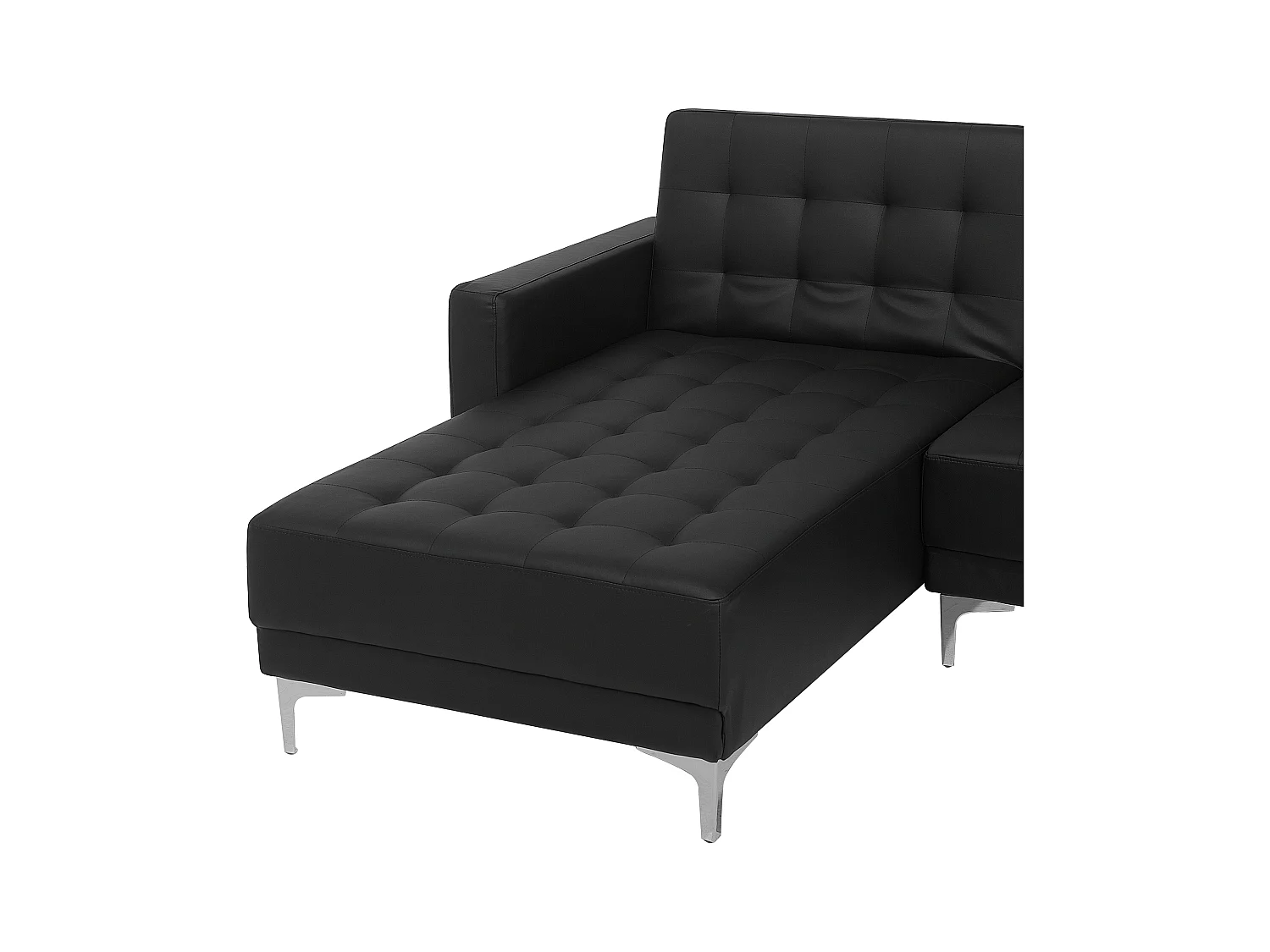 Modulaire U-vormige slaapbank ABERDEEN Kunstleer Zwart 5-zitter