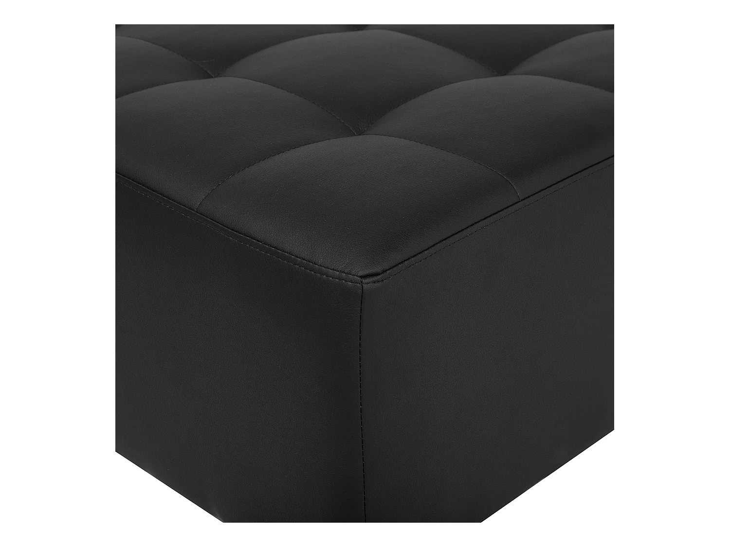 Modulaire U-vormige slaapbank ABERDEEN Kunstleer Zwart 5-zitter