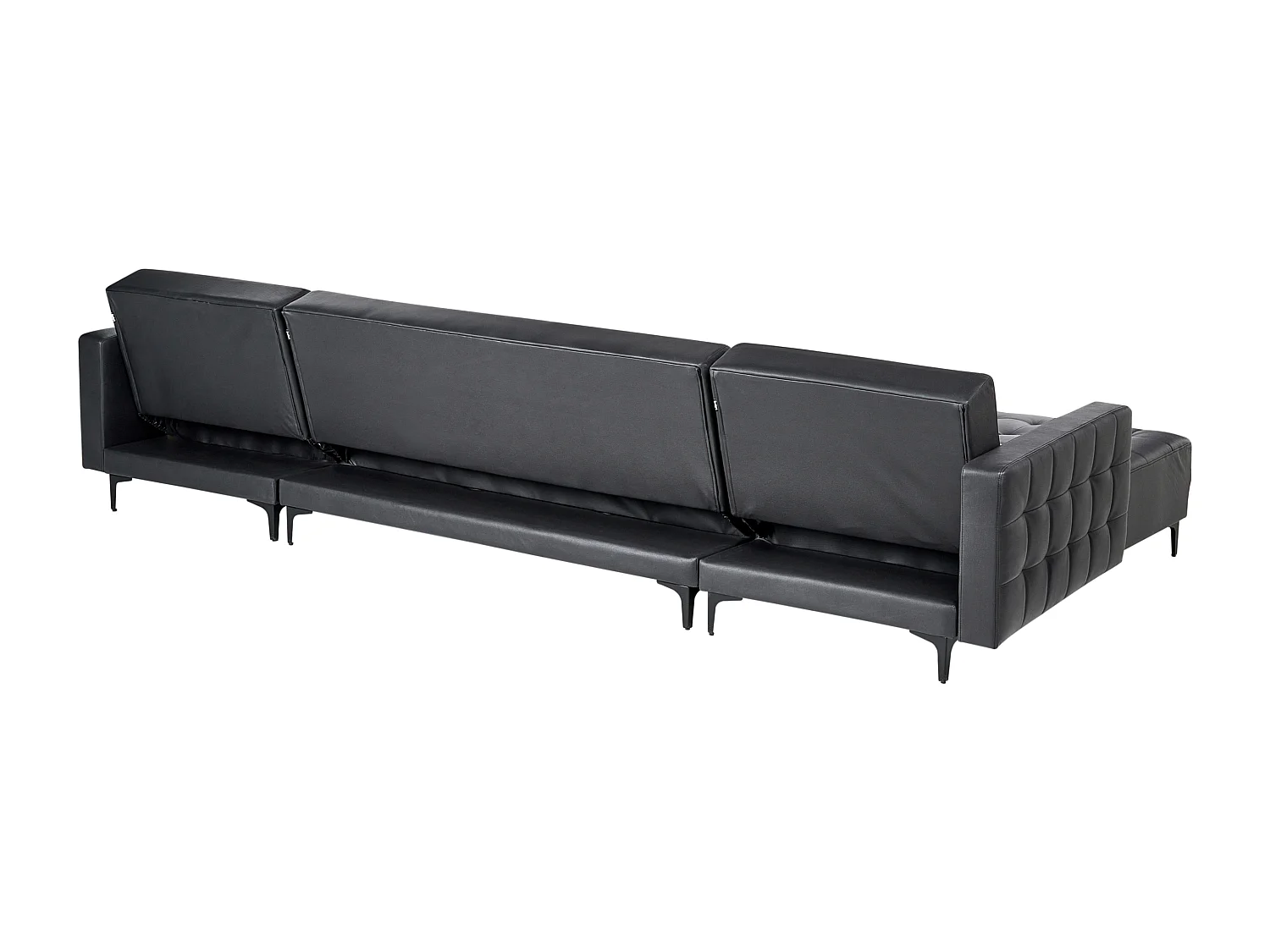Modulaire U-vormige slaapbank ABERDEEN Kunstleer Zwart 5-zitter