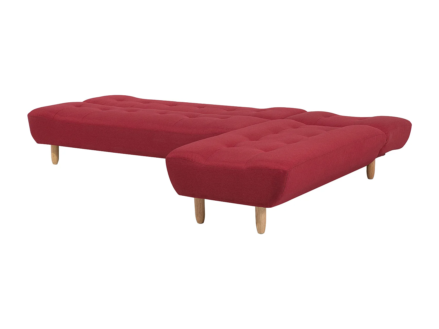 Canapé-lit d'angle modulable 4 places ALSTEN Tissu Rouge Côté gauche