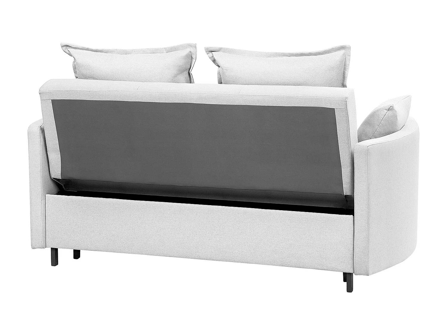2-Sitzer Sofa mit Schlaffunktion Stoff hellgrau mehrere Kissen Schlafsofa Hovin