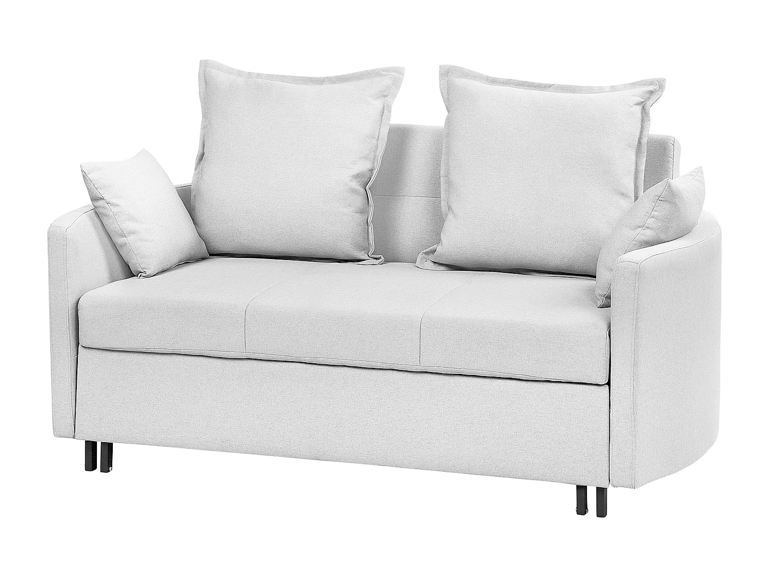 2-Sitzer Sofa mit Schlaffunktion Stoff hellgrau mehrere Kissen Schlafsofa Hovin