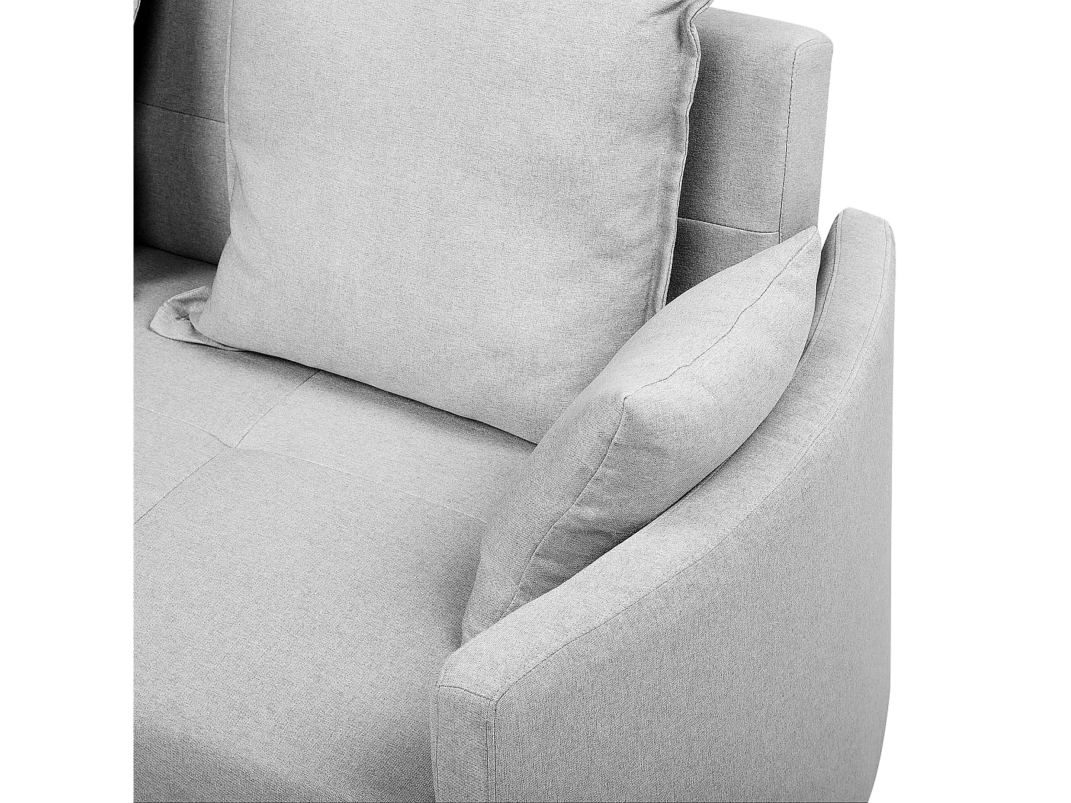 2-Sitzer Sofa mit Schlaffunktion Stoff hellgrau mehrere Kissen Schlafsofa Hovin