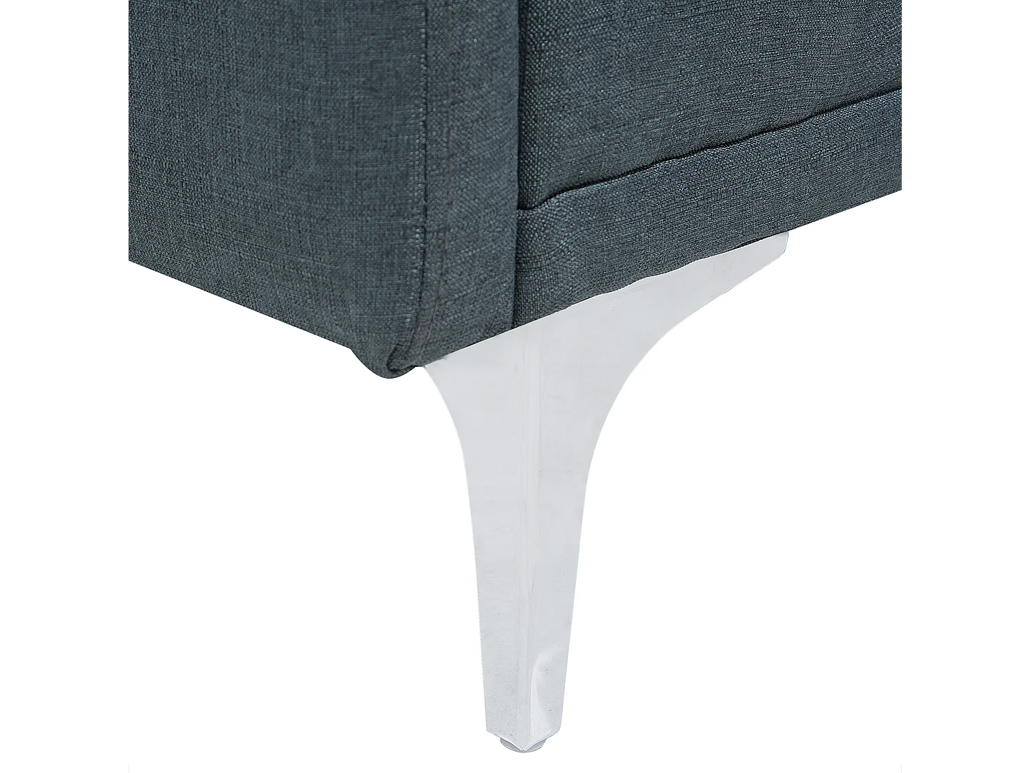 3-Sitzer Schlafsofa Stoff grau gesteppt mit Metallbeinen silber 2 Kissen Lucan