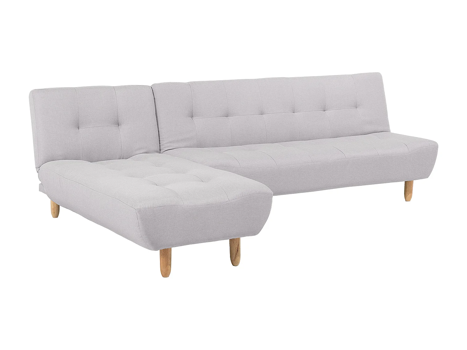 Sofá-cama de canto modular ALSTEN Tecido Cinzento claro 4 lugares à direita
