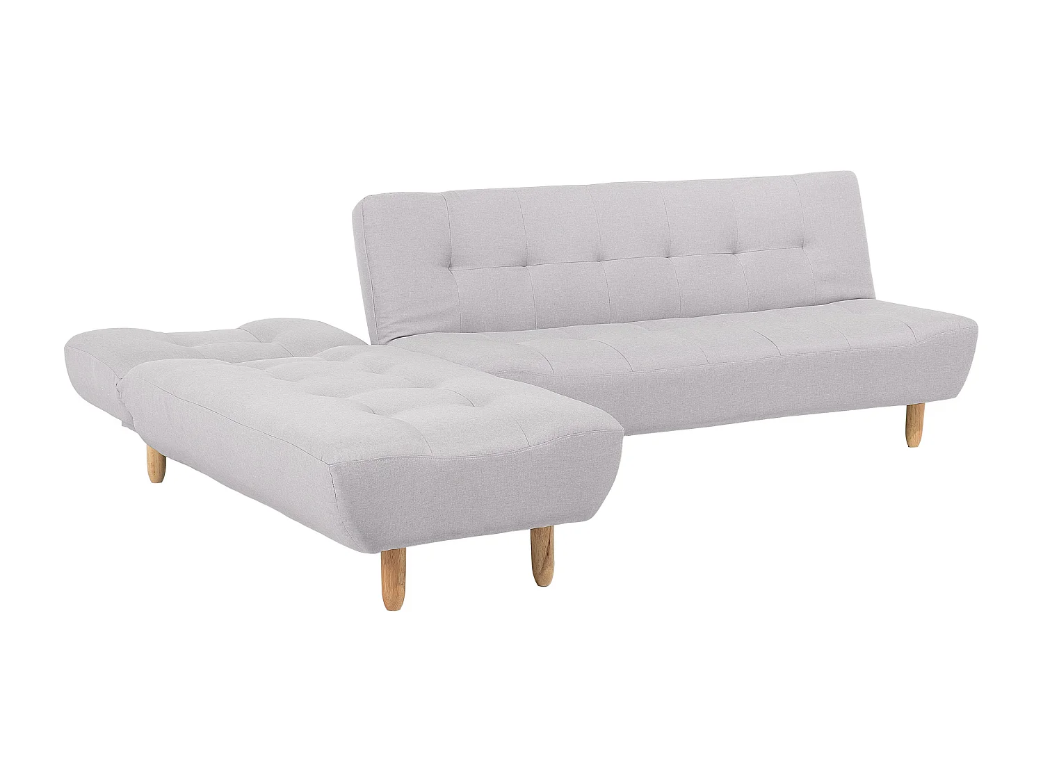 Sofá-cama de canto modular ALSTEN Tecido Cinzento claro 4 lugares à direita