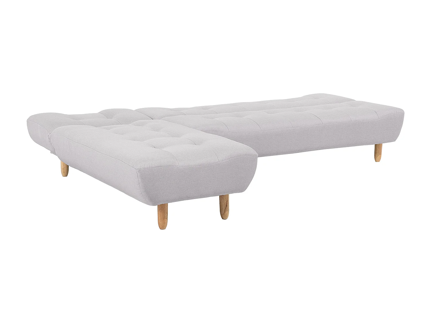 Sofá-cama de canto modular ALSTEN Tecido Cinzento claro 4 lugares à direita