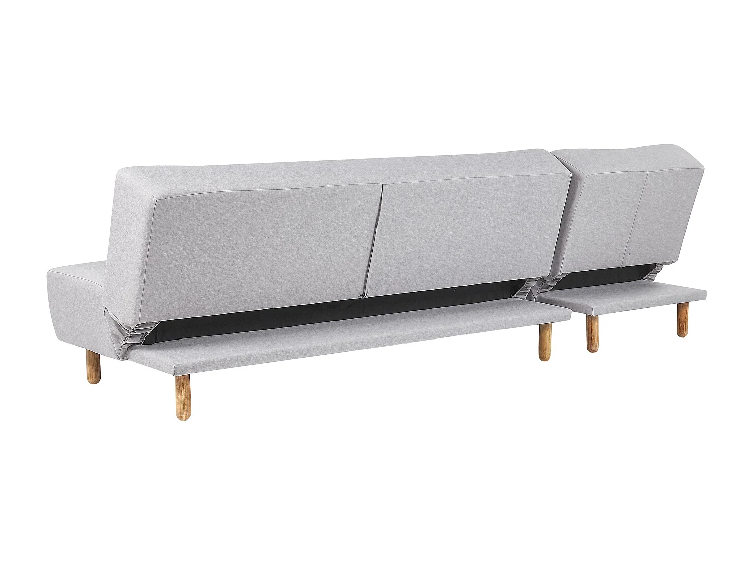 Sofá-cama de canto modular ALSTEN Tecido Cinzento claro 4 lugares à direita