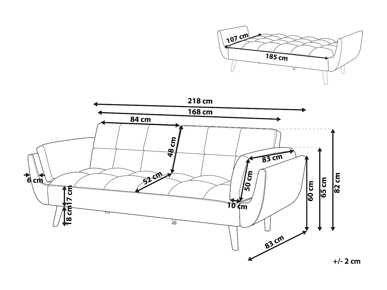 Sofa rozkładana ASBY Welur Zielony dla 3 osób