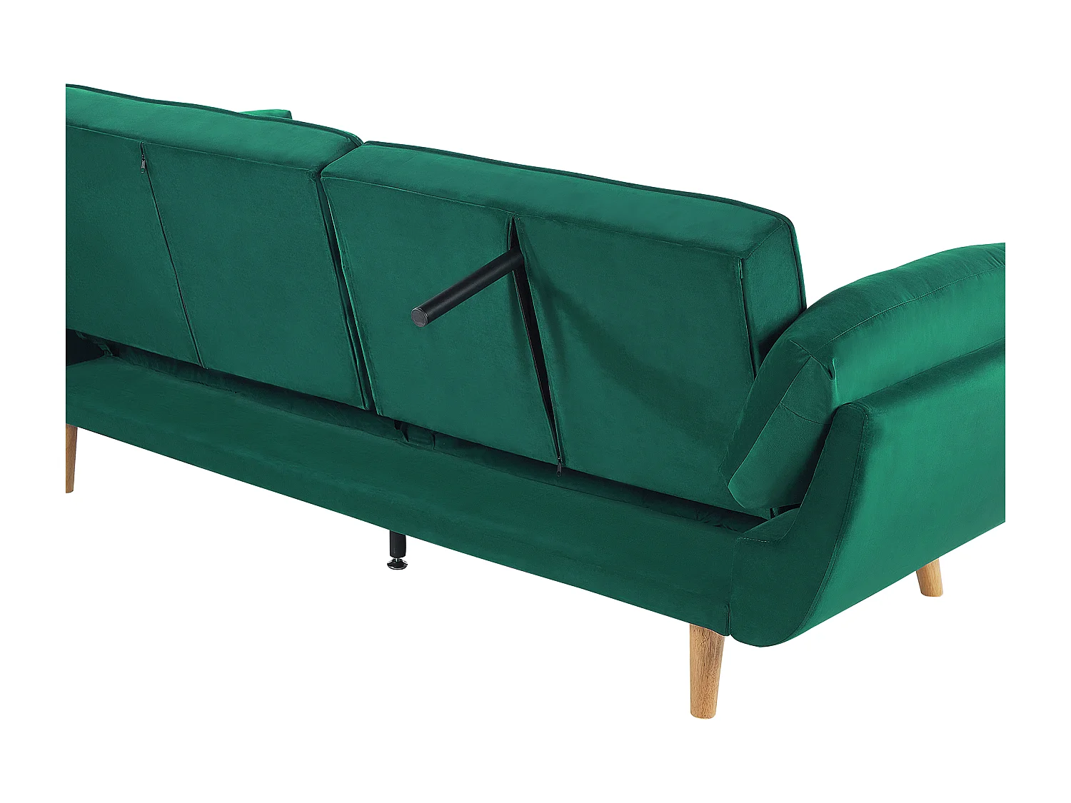 Sofa rozkładana ASBY Welur Zielony dla 3 osób