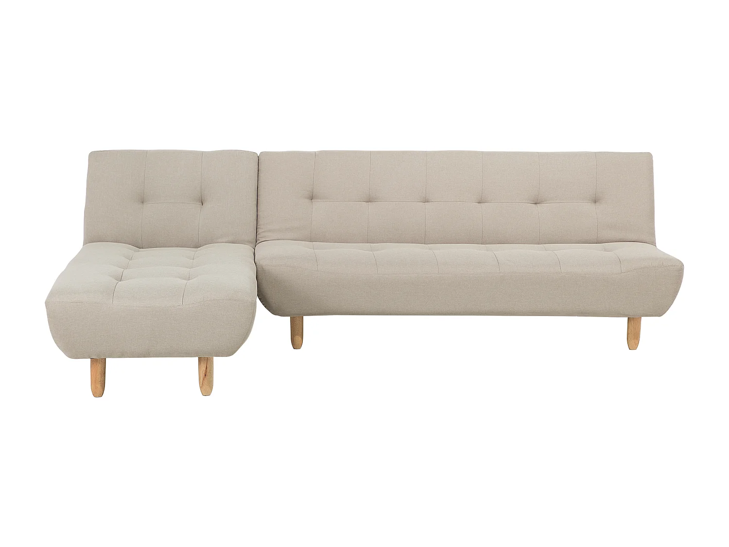 Canapé-lit d'angle modulable ALSTEN Tissu Beige clair 4 places Côté droit