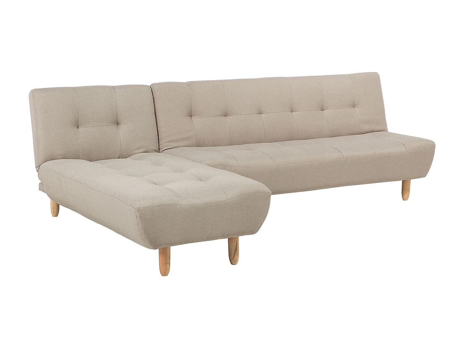 Modulaire hoekslaapbank ALSTEN Stof Lichtbeige 4-zitter Rechterzijde