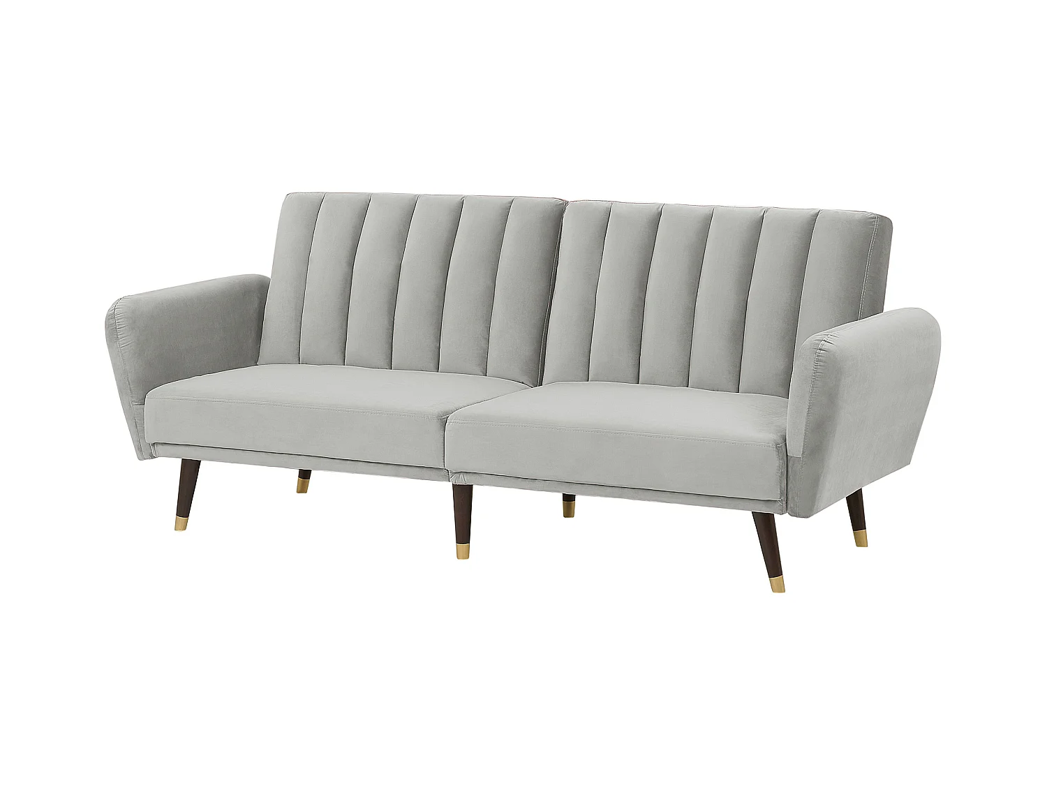 Schlafsofa VIMMERBY Samtstoff Hellgrau 3-Sitzer