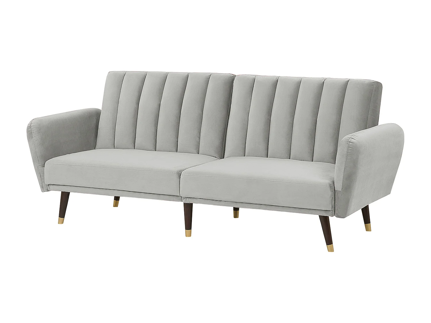 Divano letto VIMMERBY Velluto Grigio chiaro 3 posti