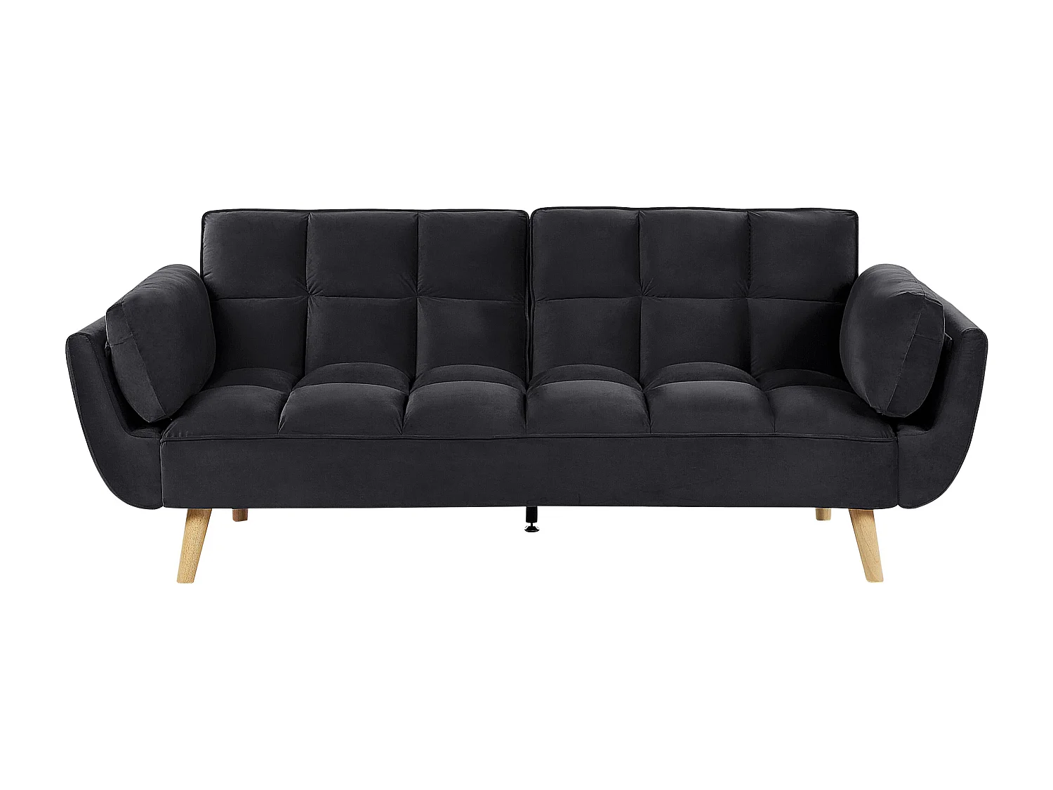 Schlafsofa ASBY Samtstoff Schwarz 3-Sitzer