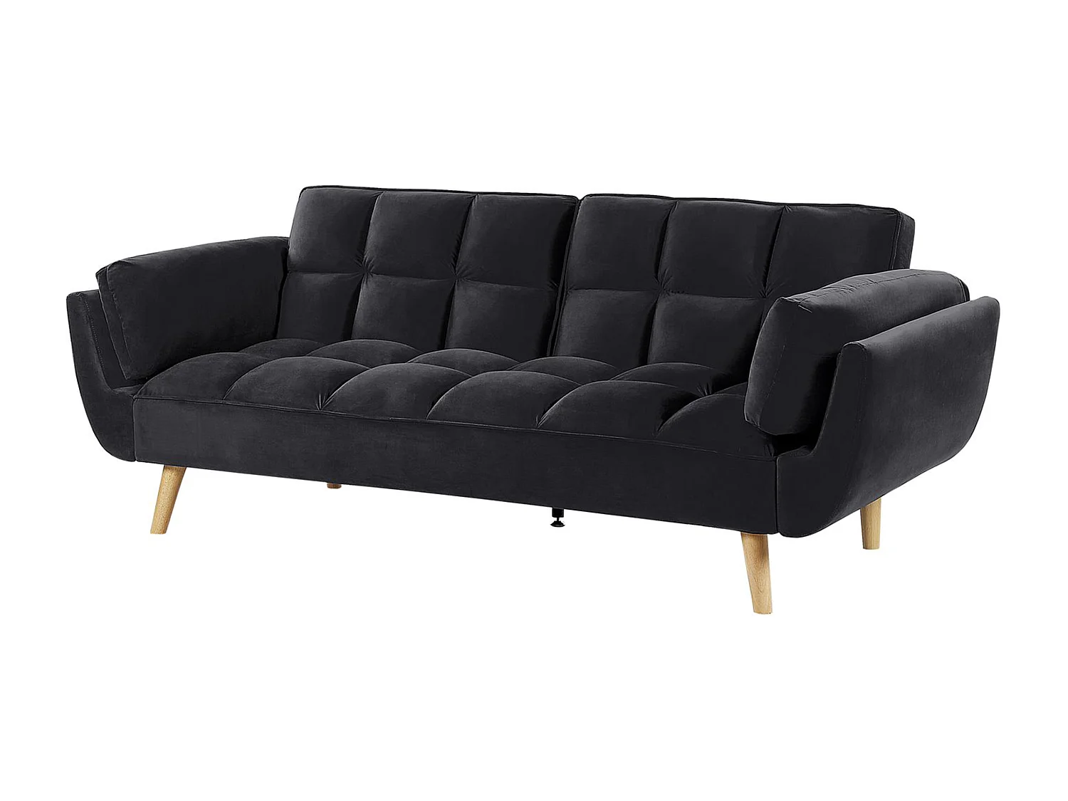 Schlafsofa ASBY Samtstoff Schwarz 3-Sitzer