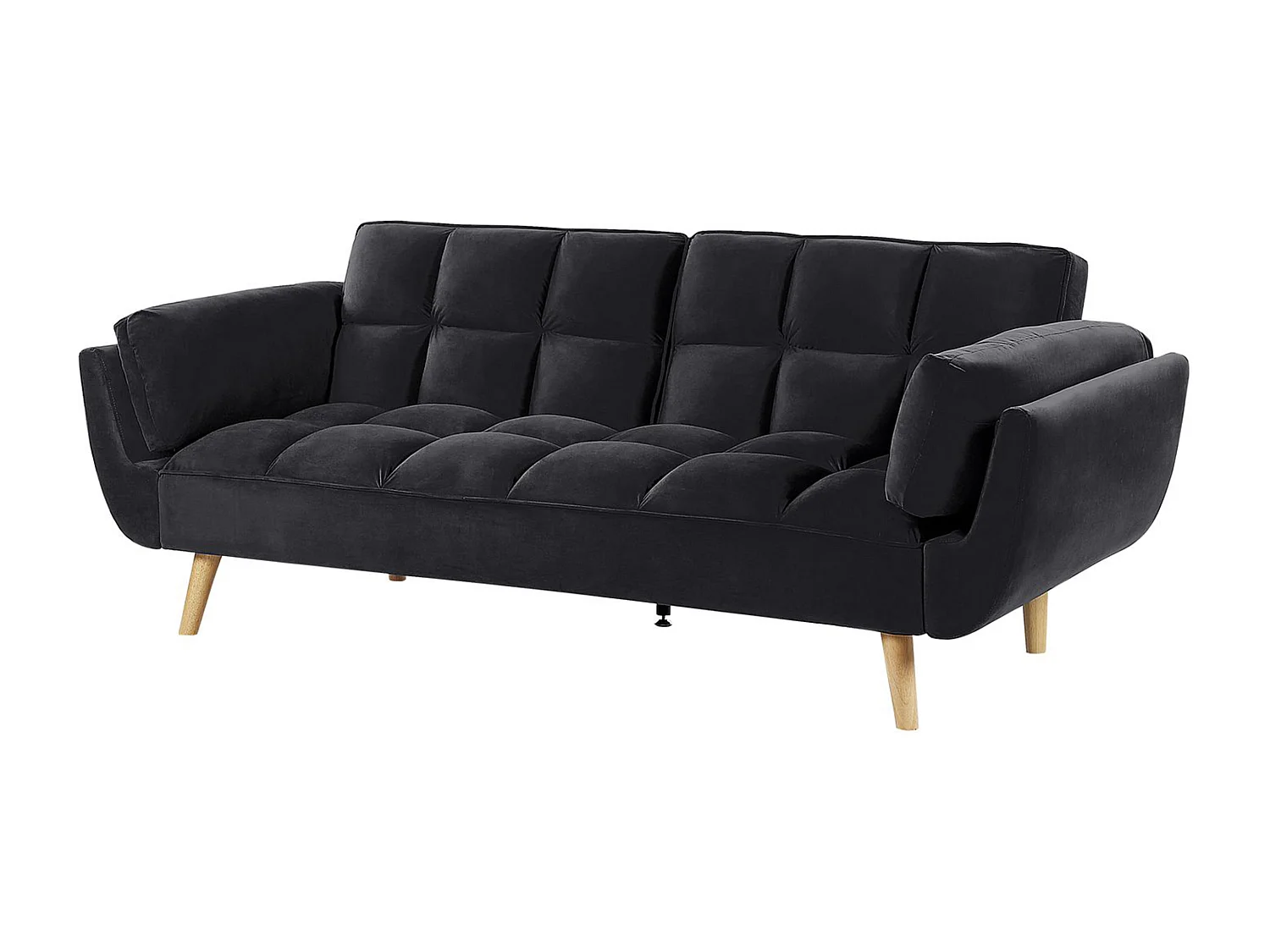 Schlafsofa ASBY Samtstoff Schwarz 3-Sitzer