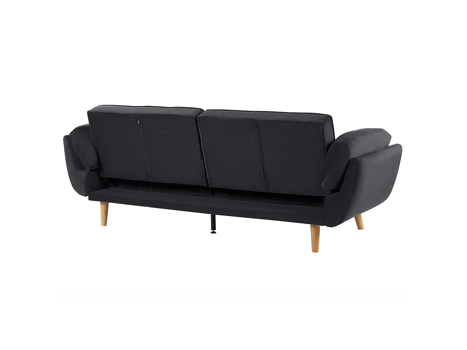 Canapé convertible clic-clac 3 places en velours noir ASBY