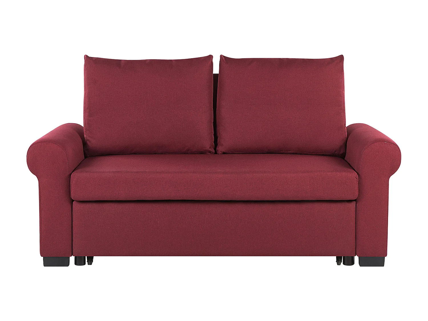 Canapé-lit SILDA Tissu Rouge Bordeaux 2 places