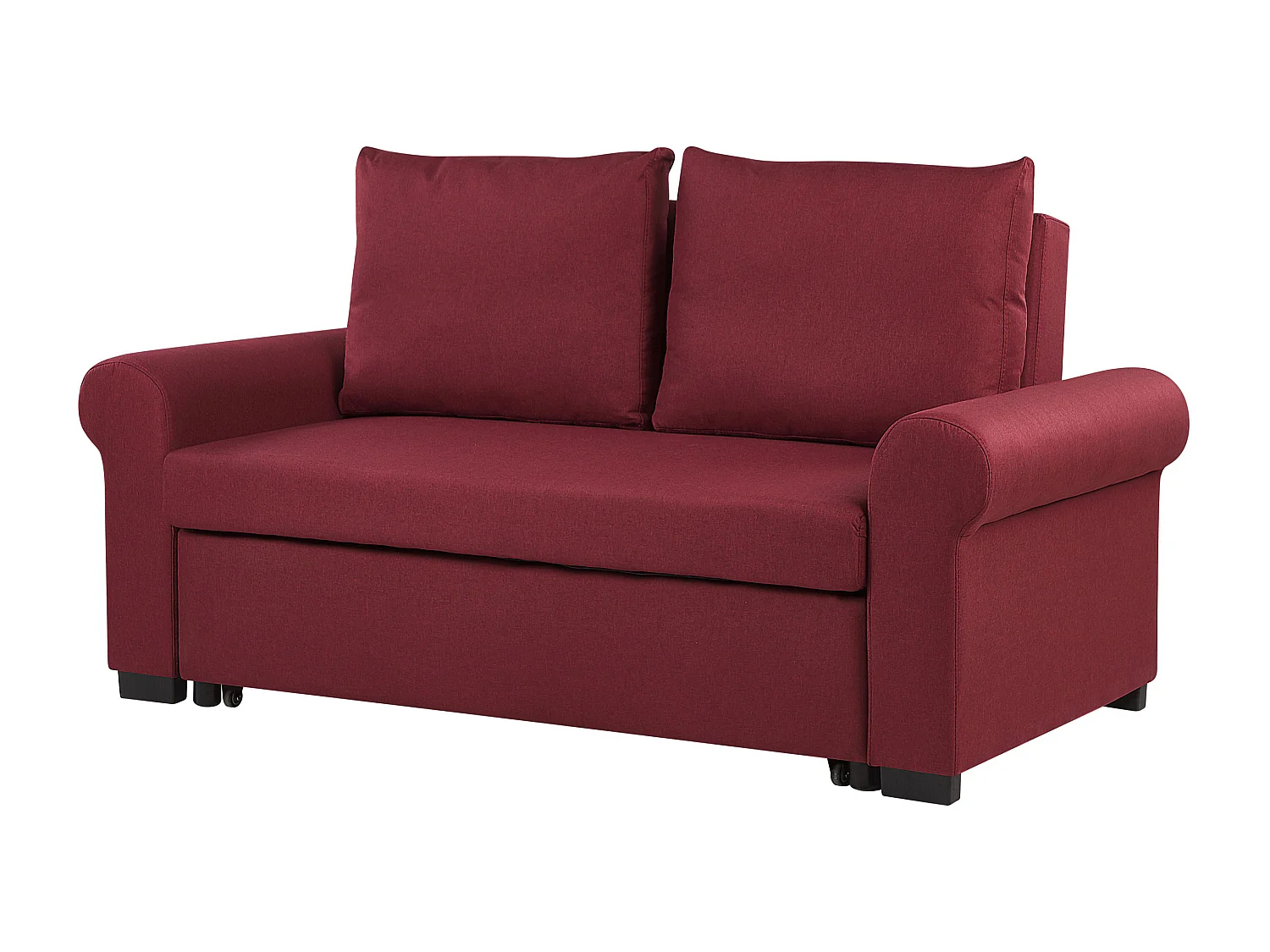 Canapé-lit SILDA Tissu Rouge Bordeaux 2 places