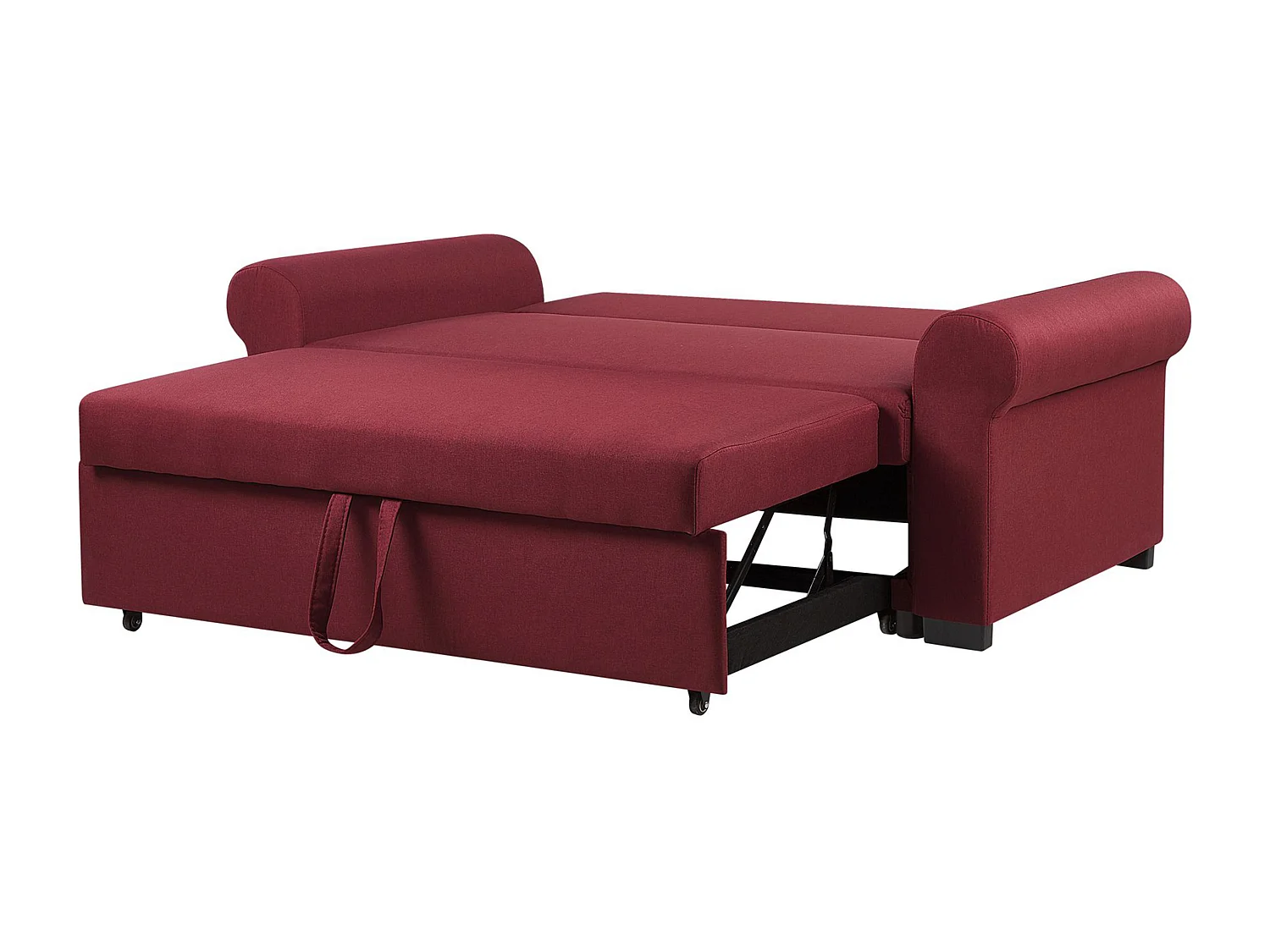 Canapé-lit SILDA Tissu Rouge Bordeaux 2 places