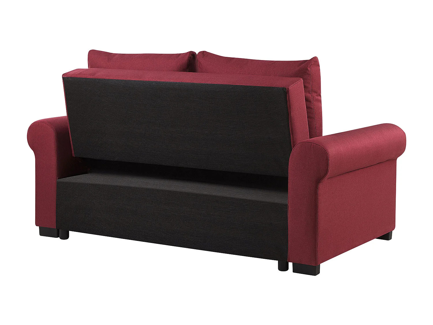 Canapé-lit SILDA Tissu Rouge Bordeaux 2 places