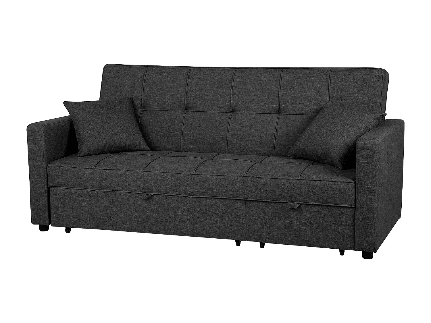 Schlafsofa Sofa mit Schlaffunktion Gästebett Polstersofa dunkelgrau Glomma