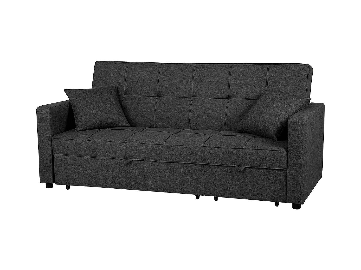 Schlafsofa Sofa mit Schlaffunktion Gästebett Polstersofa dunkelgrau Glomma