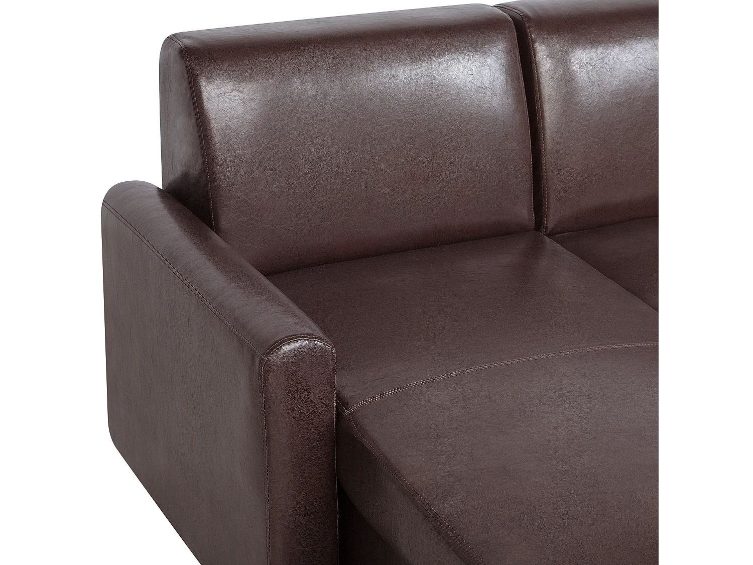 Sofá esquinero OGNA Marrón oscuro con almacenaje Derecha