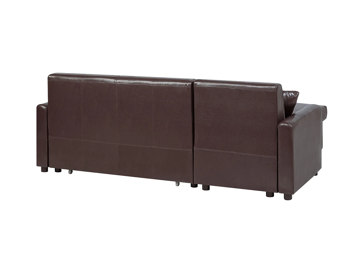 - Canapé Angle à gauche Convertible - Ogna - simili, Marron Foncé