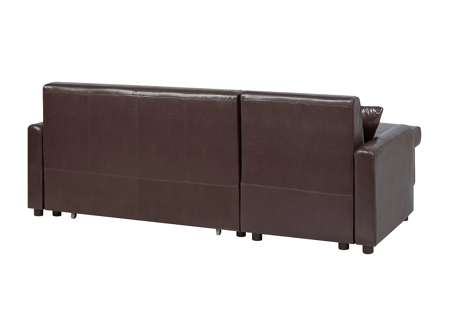 Sofá esquinero OGNA Marrón oscuro con almacenaje Derecha