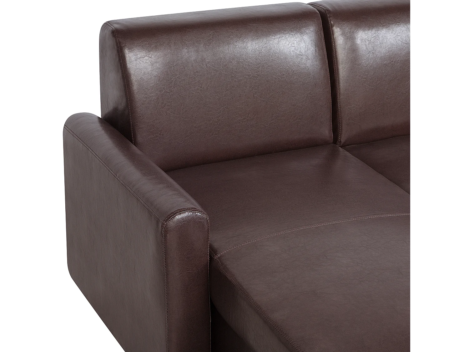 Sofá esquinero OGNA Marrón oscuro con almacenaje Derecha