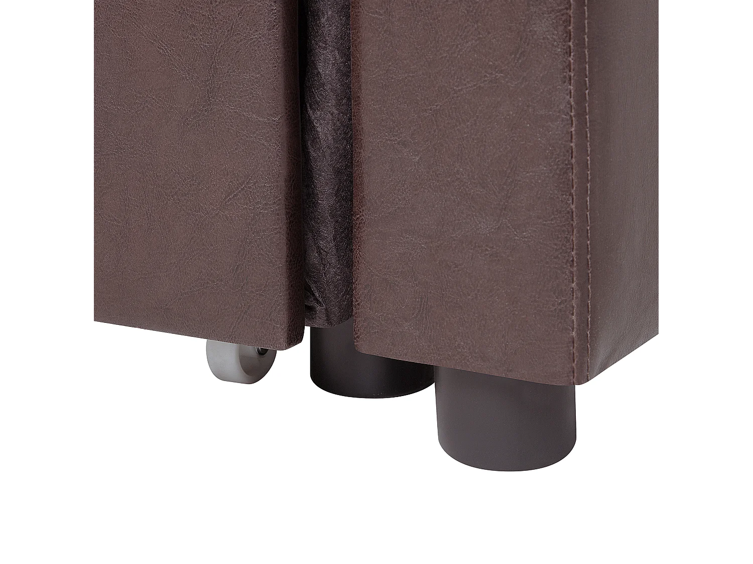 Sofá esquinero OGNA Marrón oscuro con almacenaje Derecha