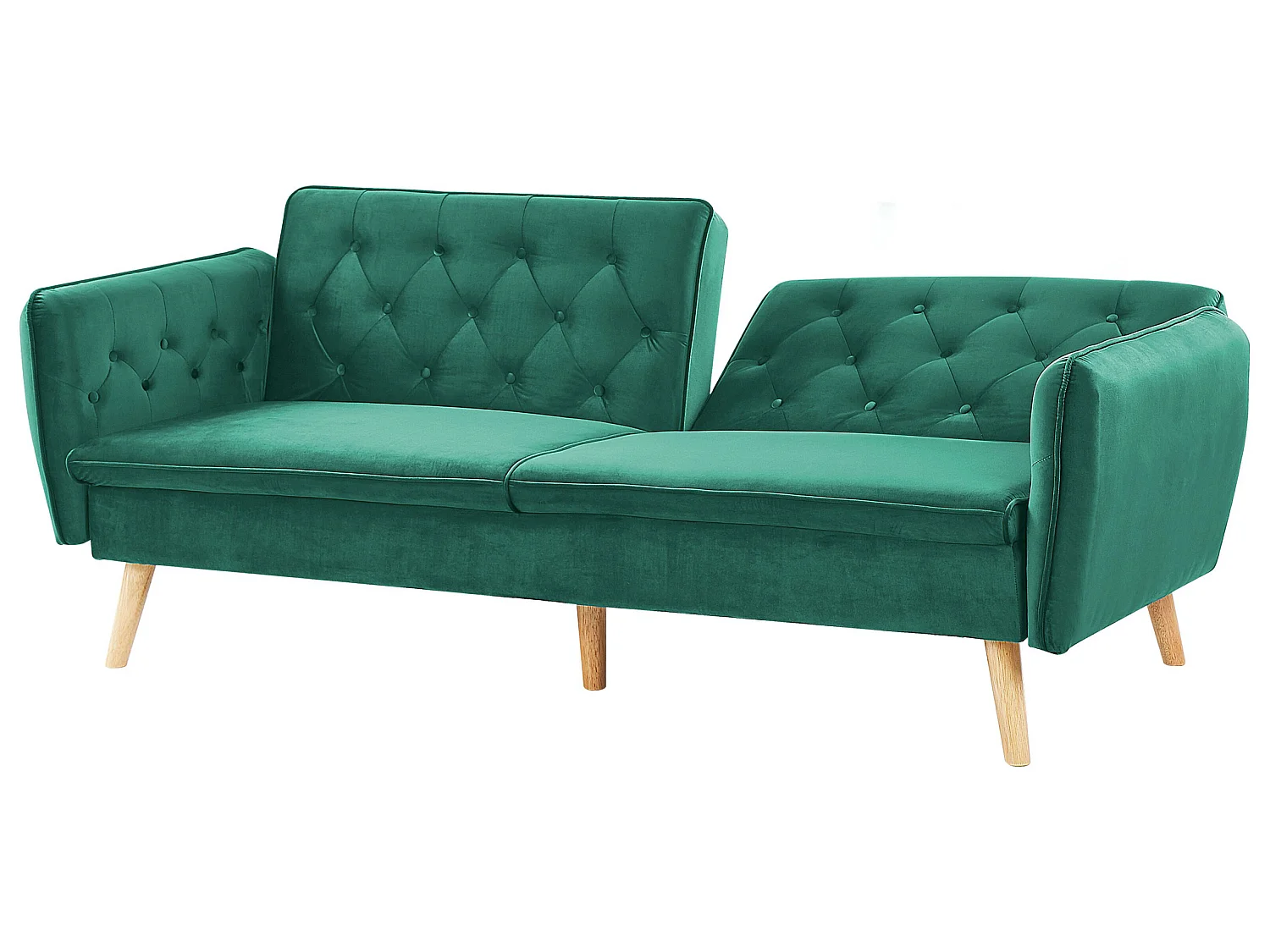 Divano letto BARDU Velluto Verde scuro 2 posti