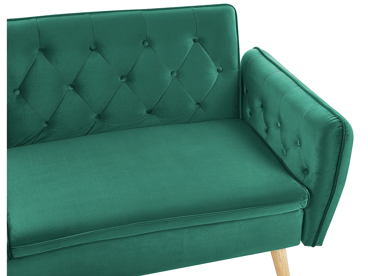 2-Sitzer Sofa mit Schlaffunktion aus Samtstoff dunkelgrün Bardu