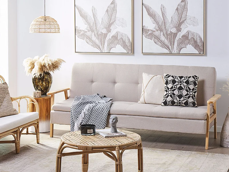 Schlafsofa TJORN Stoff Beige 3-Sitzer