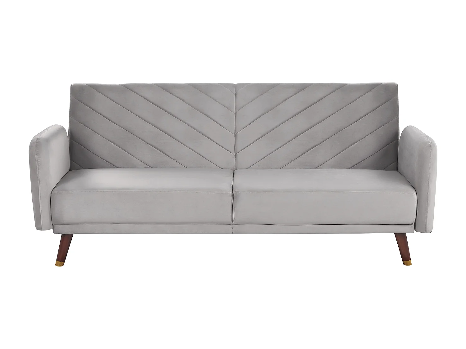 Praktisches Sofa klappbar mit Armlehnen Samtstoff hellgrau Senja