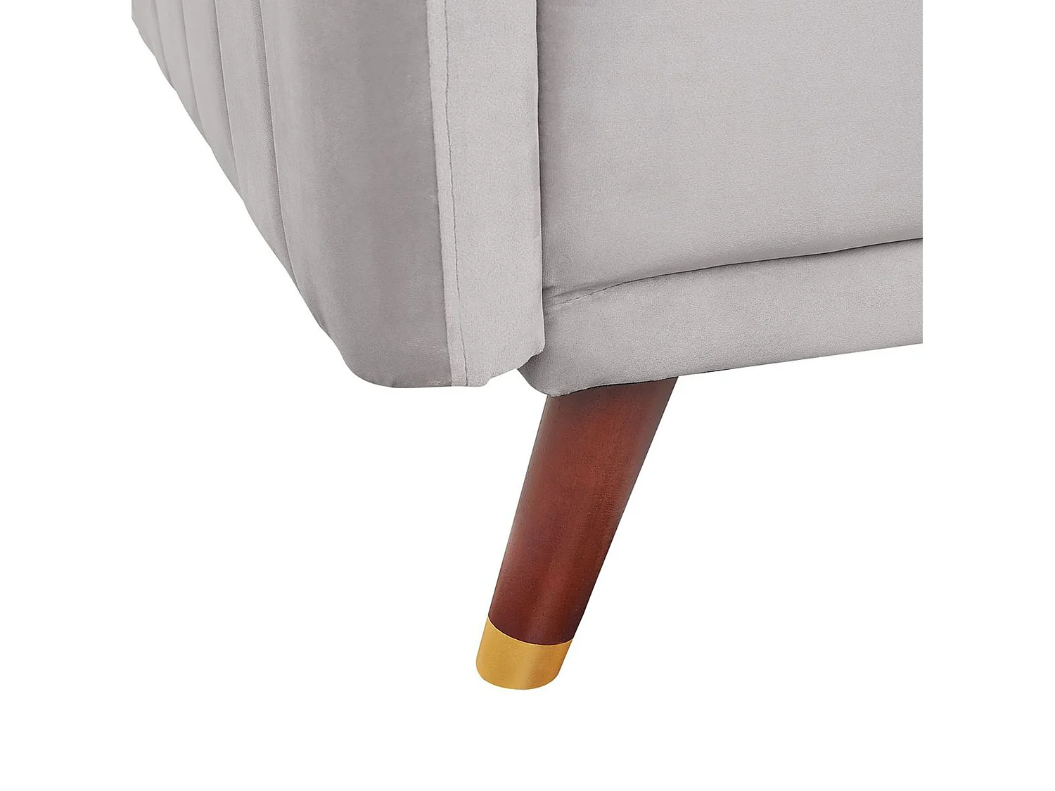 Praktisches Sofa klappbar mit Armlehnen Samtstoff hellgrau Senja