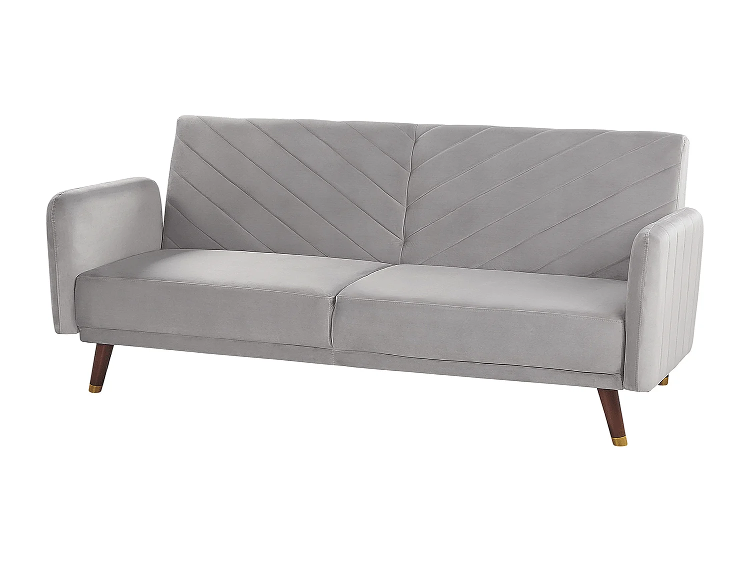 Canapé-lit 3 places SENJA Velours Gris clair