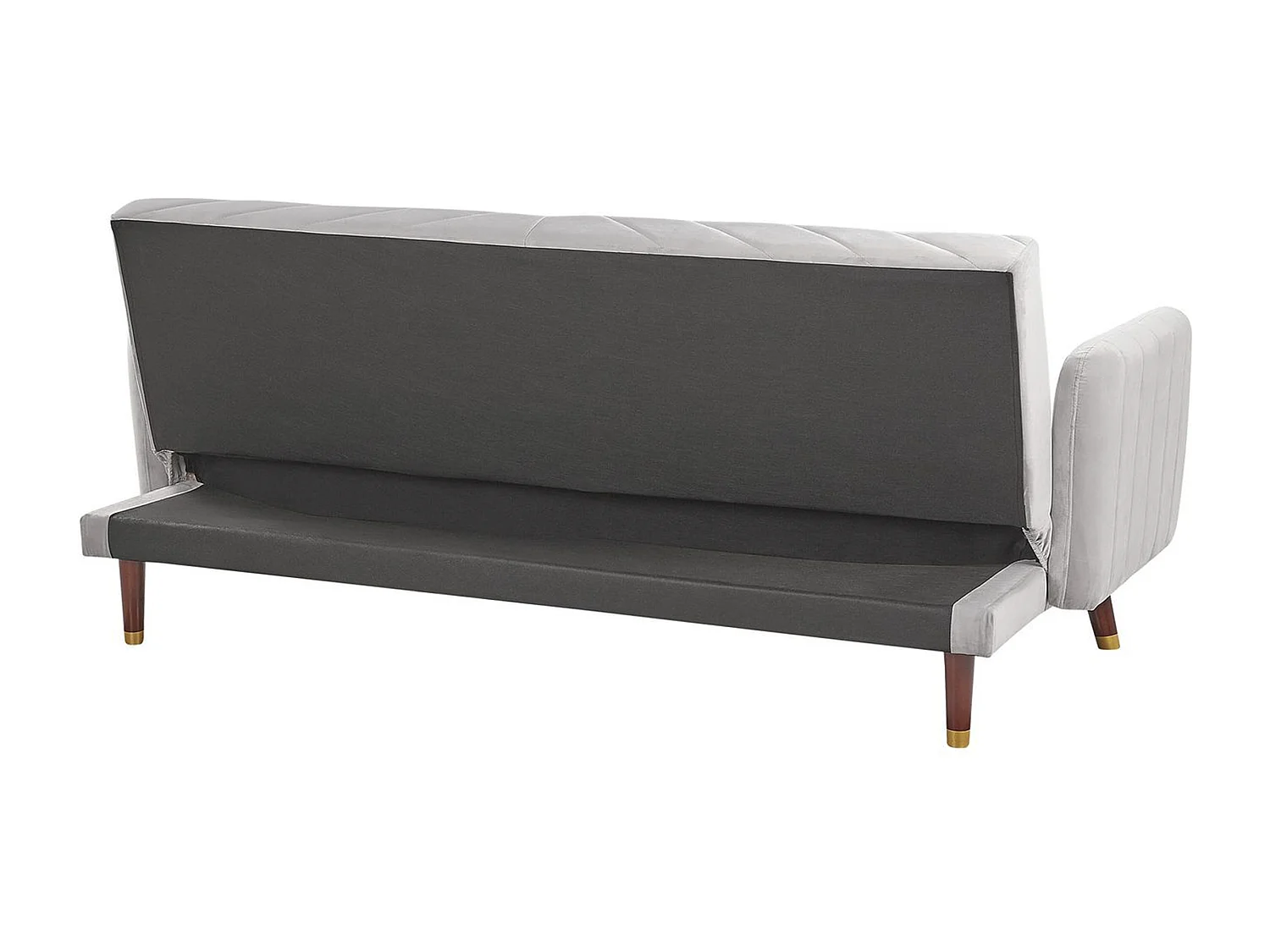 Sofá-cama SENJA Veludo Cinzento claro 3 lugares