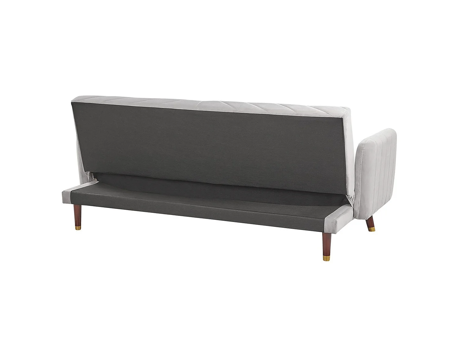 Schlafsofa SENJA Samtstoff Hellgrau 3-Sitzer