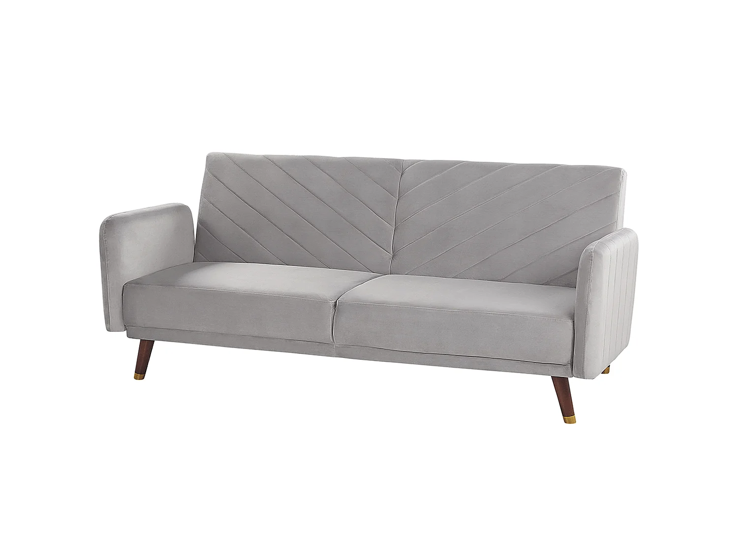 Schlafsofa SENJA Samtstoff Hellgrau 3-Sitzer