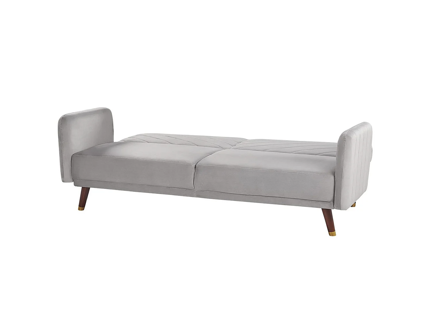 Schlafsofa SENJA Samtstoff Hellgrau 3-Sitzer