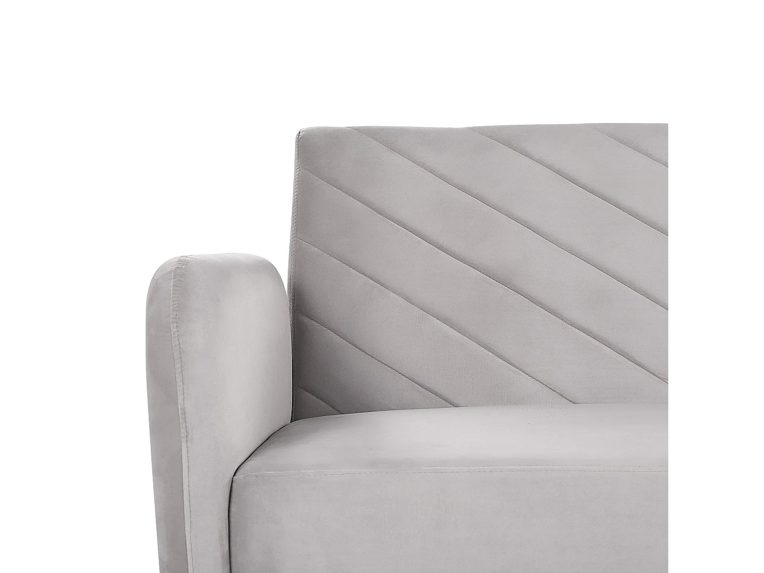 Schlafsofa SENJA Samtstoff Hellgrau 3-Sitzer
