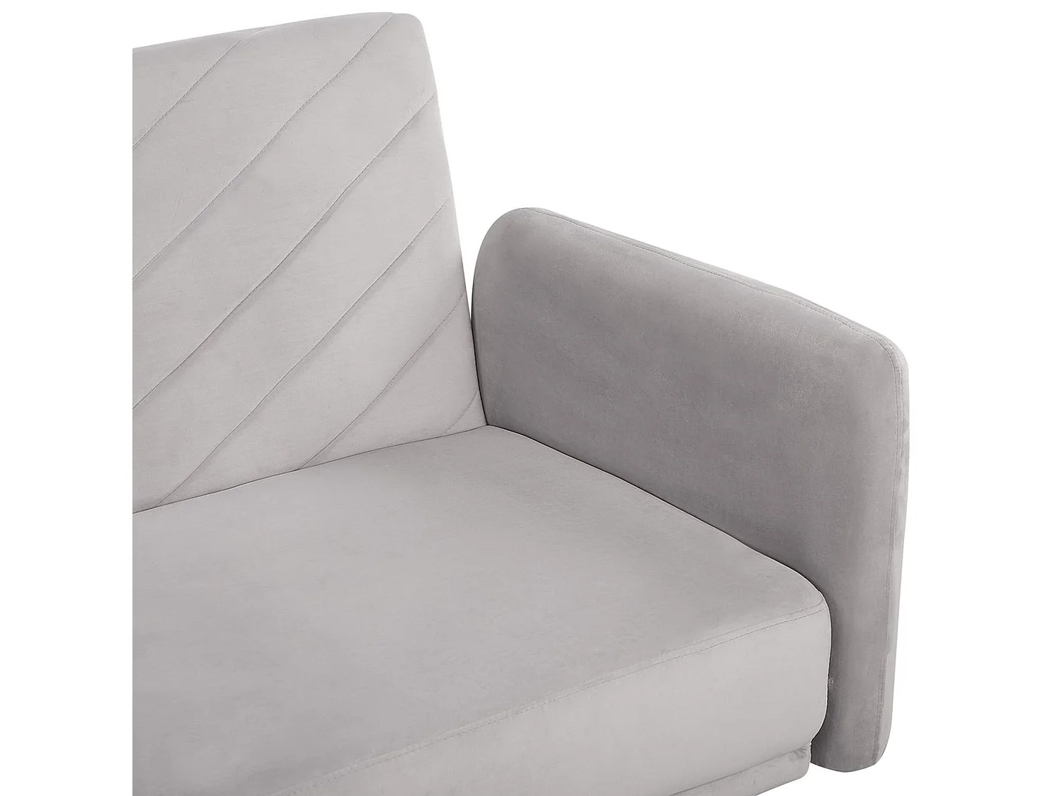 Schlafsofa SENJA Samtstoff Hellgrau 3-Sitzer