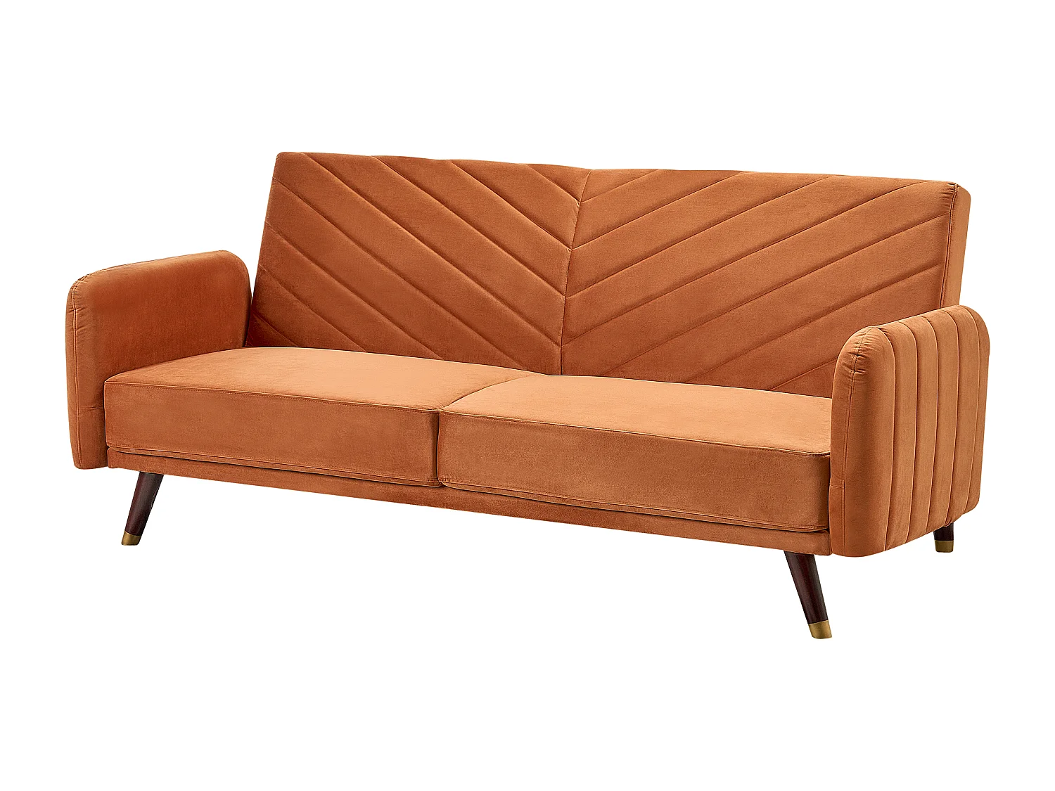 Canapé-lit 3 places SENJA Velours Orange