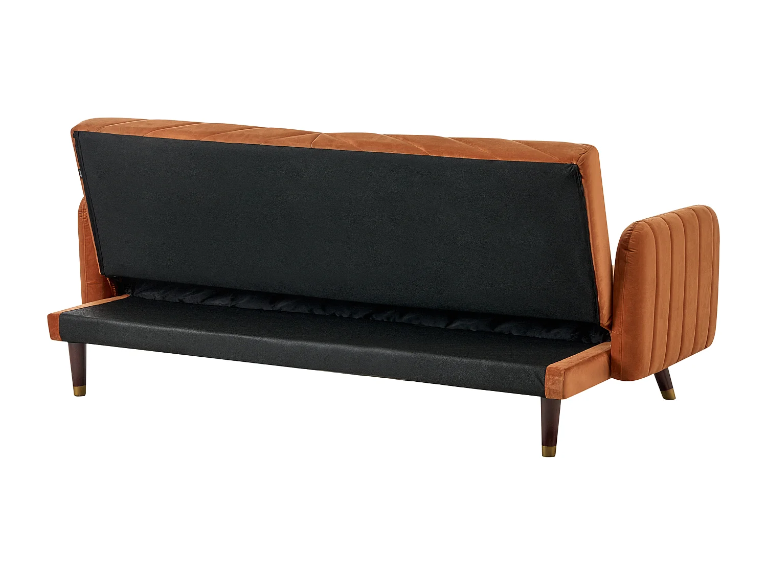 Canapé-lit 3 places SENJA Velours Orange